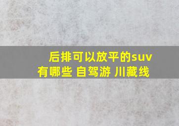 后排可以放平的suv有哪些 自驾游 川藏线